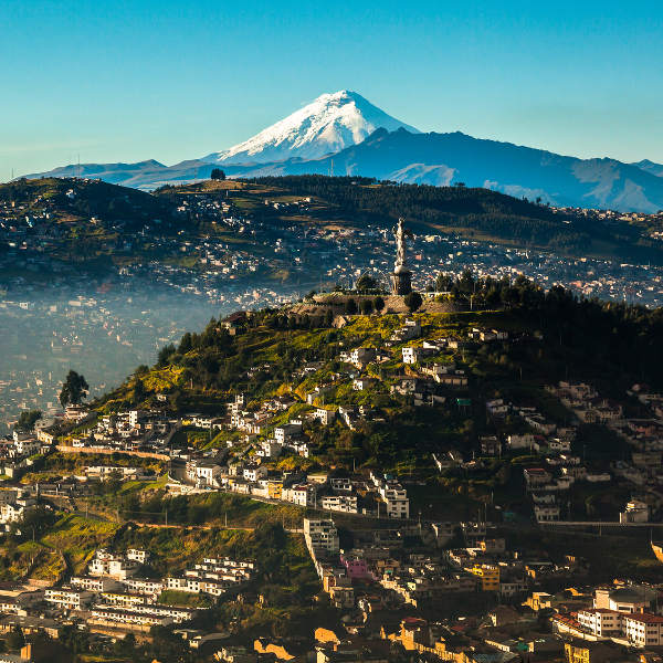 Quito quito el panecillo and volcano