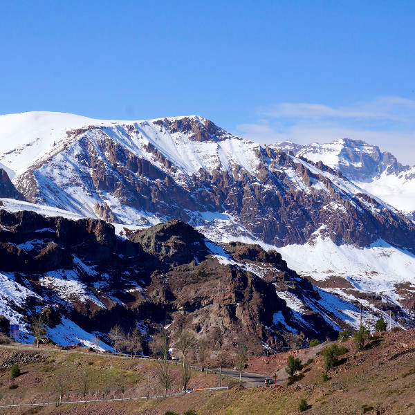Santiago snow on mountains