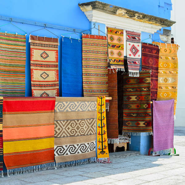 Silao mexican rugs blue house