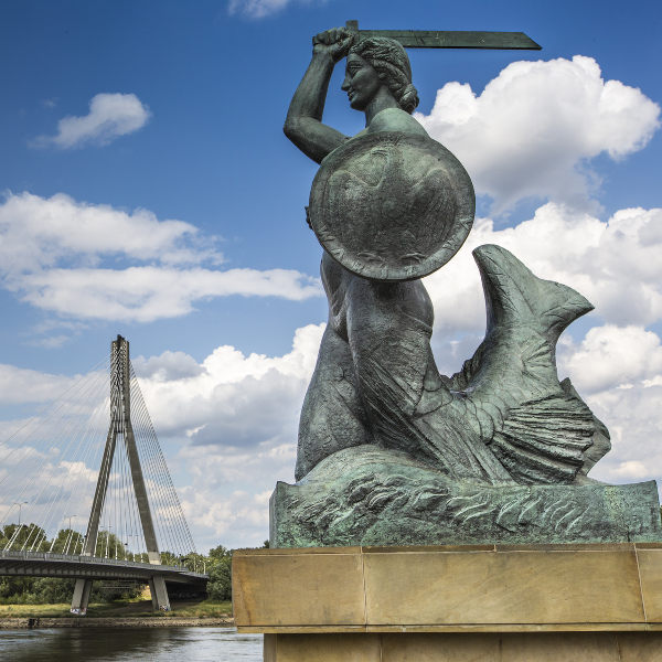 Warsaw warsaw mermaid monument river bank