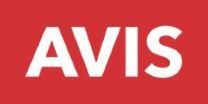 Avis White on Red Logo