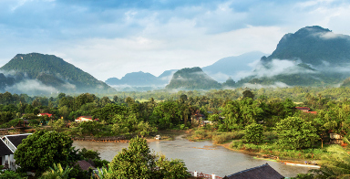 View for panorama in Vang Vieng, Laos.