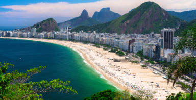 Copacabana beach in Rio de Janeiro, Brazil