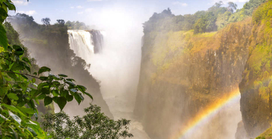 Victoria Falls waterfall in Africa, between Zambia and Zimbabwe, one of the seven wonders of the world